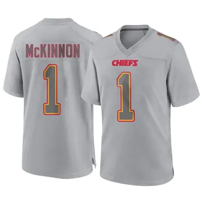 Men's Game Jerick McKinnon Kansas City Chiefs Gray Atmosphere Fashion Jersey