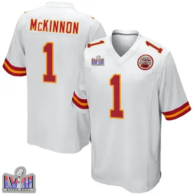 Men's Game Jerick McKinnon Kansas City Chiefs White Super Bowl LVIII Patch Jersey