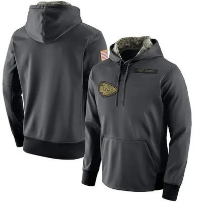 Men's Kansas City Chiefs Anthracite Salute to Service Player Performance Hoodie