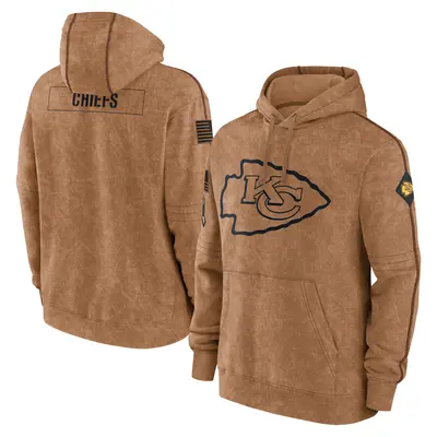 Men's Kansas City Chiefs Brown 2023 Salute to Service Club Pullover Hoodie