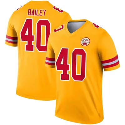 Men's Legend Emani Bailey Kansas City Chiefs Gold Inverted Jersey