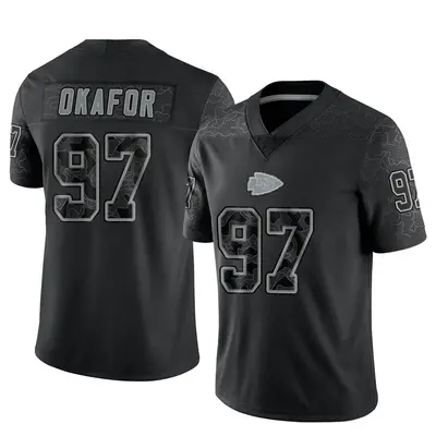 Men's Limited Alex Okafor Kansas City Chiefs Black Reflective Jersey