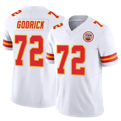 Men's Limited Chukwuebuka Godrick Kansas City Chiefs White Vapor F.U.S.E. Jersey