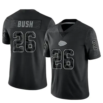 Men's Limited Deon Bush Kansas City Chiefs Black Reflective Jersey