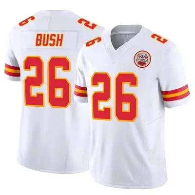 Men's Limited Deon Bush Kansas City Chiefs White Vapor F.U.S.E. Jersey