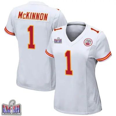 Women's Game Jerick McKinnon Kansas City Chiefs White Super Bowl LVIII Patch Jersey