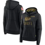 Women's Kansas City Chiefs Black 2020 Salute to Service Performance Pullover Hoodie