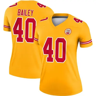 Women's Legend Emani Bailey Kansas City Chiefs Gold Inverted Jersey