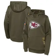 Youth Kansas City Chiefs Olive 2022 Salute to Service Performance Pullover Hoodie