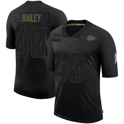 Youth Limited Emani Bailey Kansas City Chiefs Black 2020 Salute To Service Jersey